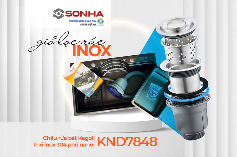 Giỏ lọc r&aacute;c Kagol KND7848-304 thiết kế tối ưu
