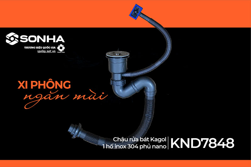 Xi ph&ocirc;ng chậu Kagol KND7848-304 lớn tho&aacute;t nước hiệu quả
