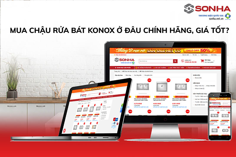 Địa chỉ mua chậu rửa Konox chính hãng - giá tốt nhất