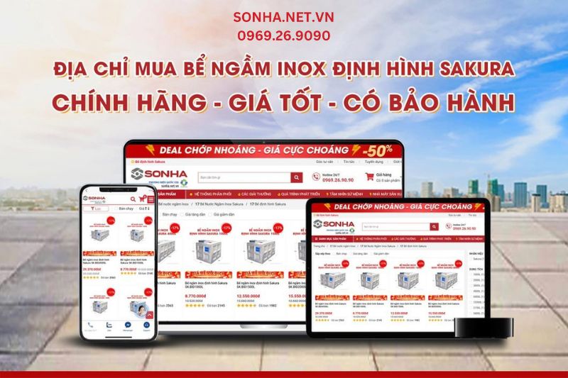 Địa chỉ mua bể nước ngầm inox định hình Sakura chính hãng - giá ưu đãi
