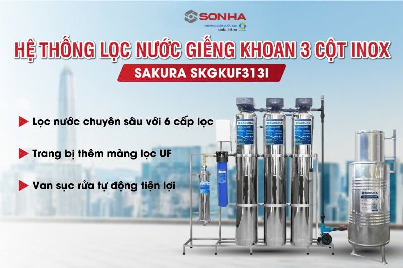 Bộ lọc nước 8Kbet123 hỗ trợ 24/7 Sakura SKGKUF313I với 6 cấp lọc vượt trội