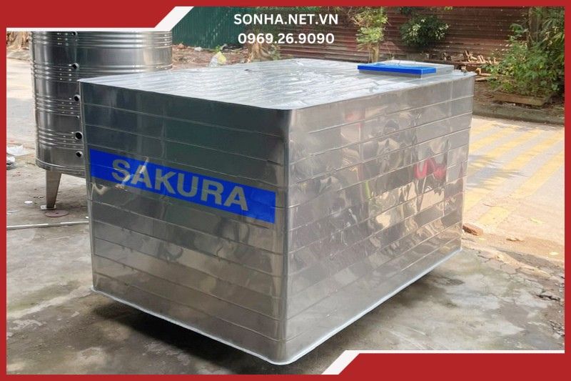 Ảnh thực tế bể vuông inox đặt nổi Sakura