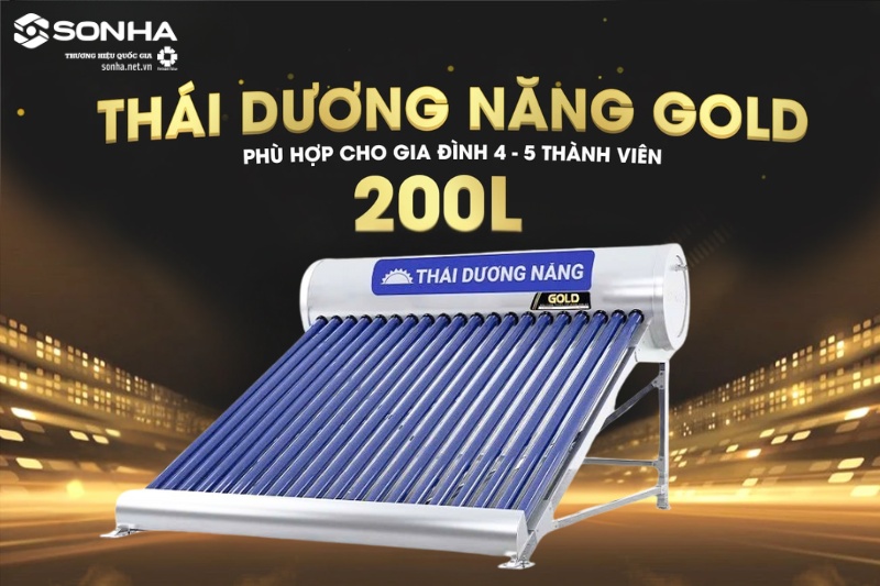 Thái dương năng Sơn Hà Gold 200l