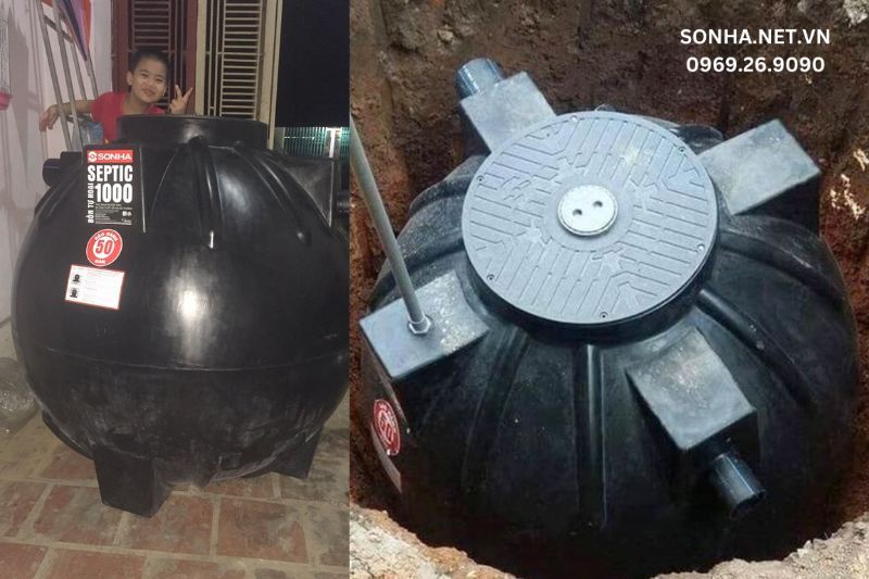 Hình ảnh lắp đặt thực tế bể tự hoại Septic