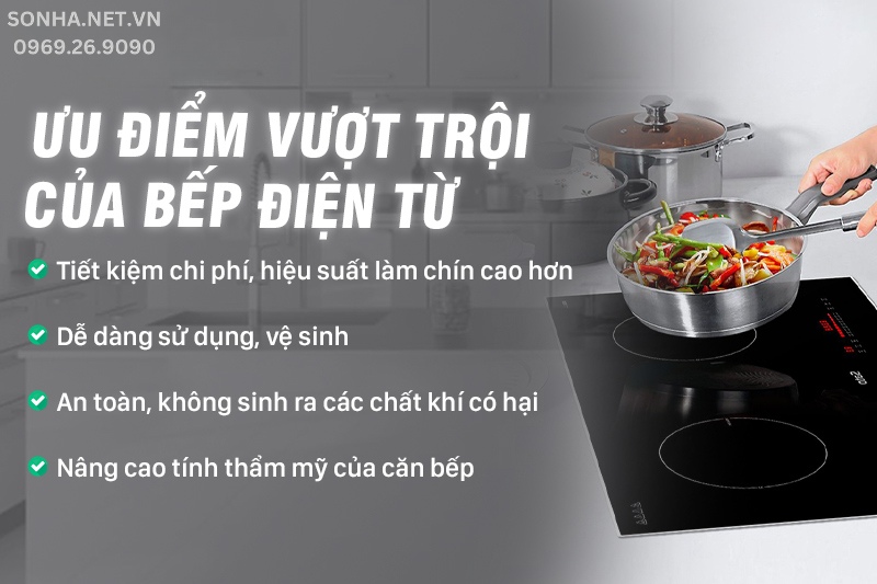 Ưu điểm vượt trội của bếp từ
