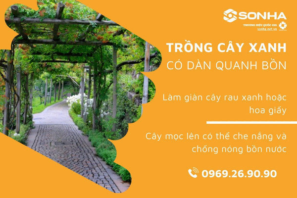 Trồng cây xanh làm mái che 8KBET 456 được xếp hạng cao nhất chống nóng