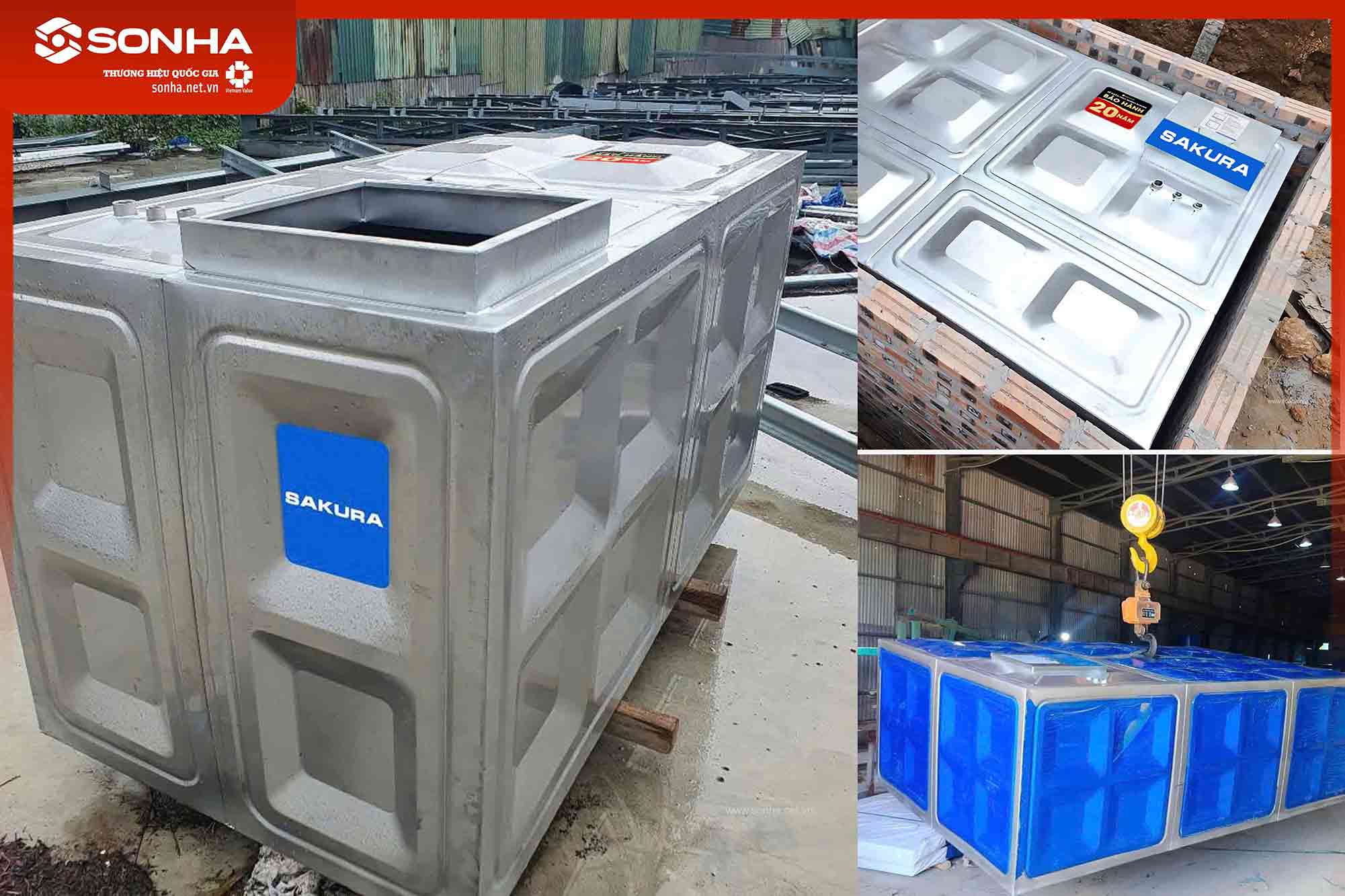 Hình ảnh thực tế của bồn inox chôn ngầm định hình Sakura