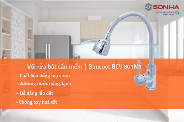 Vòi rửa bát cần mềm Bancoot BCV 801M1