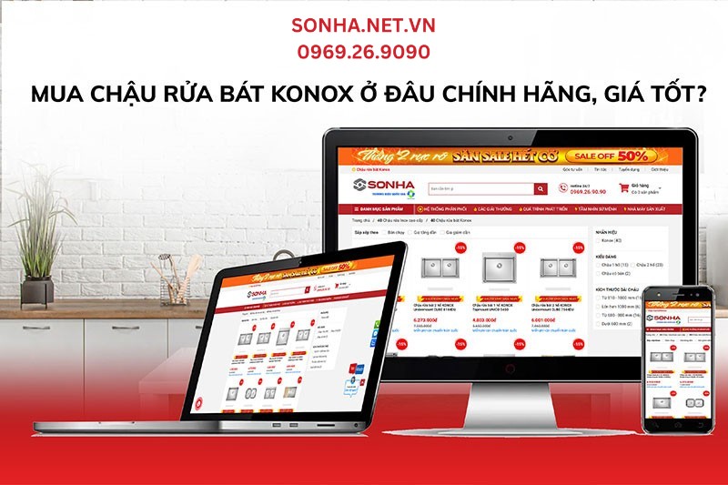 Mua chậu rửa Konox chính hãng tại 8kbet8kb.com nhận ngay ngàn ưu đãi