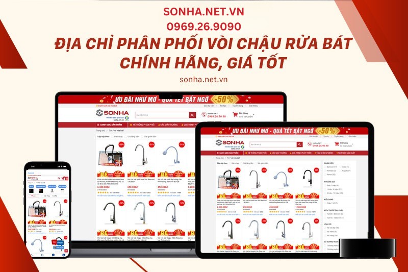 Địa chỉ phân phối vòi chậu rửa bát chính hãng, giá tốt