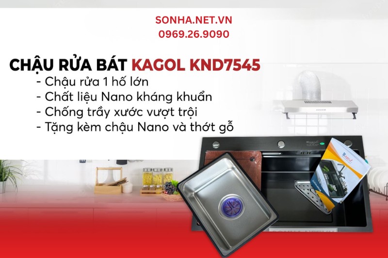 Bồn rửa chén đơn Kagol KND7545 được ưa chuộng nhờ 4 ưu điểm