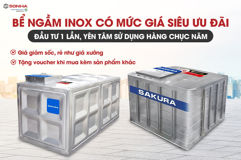 Bể nước chôn ngầm inox có mức giá bán ưu đãi tại 8kbet8kb.com