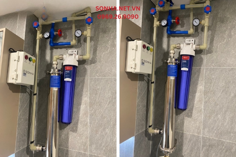 Hệ thống lọc nước tổng chung cư Eurofil không tủ