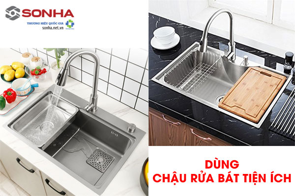 Cách tiết kiệm nước dùng chậu rửa bát tiện ích