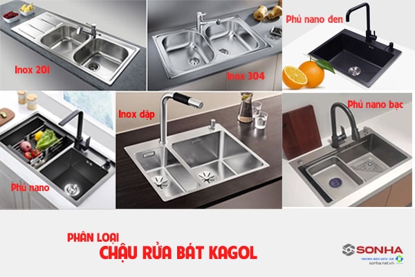 Phân loại chậu rửa Kagol