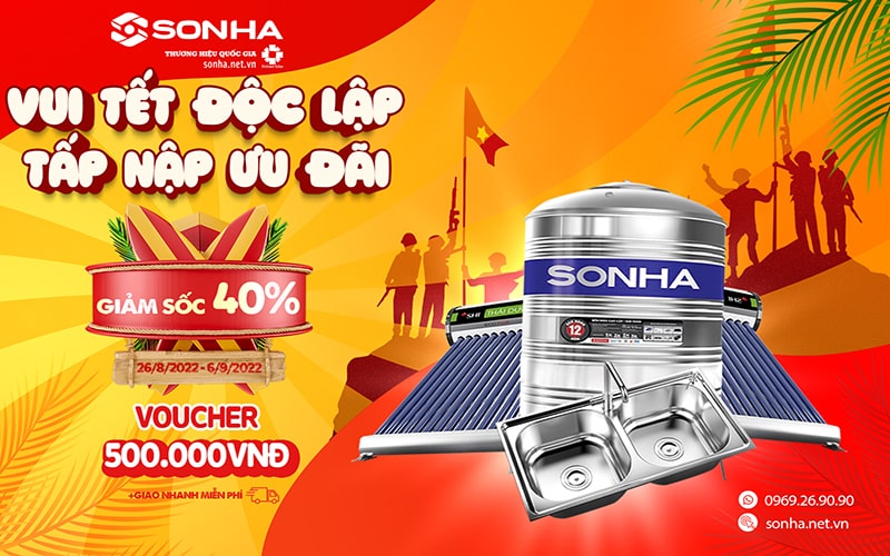 Vui tết độc lập GIẢM SỐC ĐẾN 40%, tặng hàng ngàn VOUCHER 500.000VNĐ