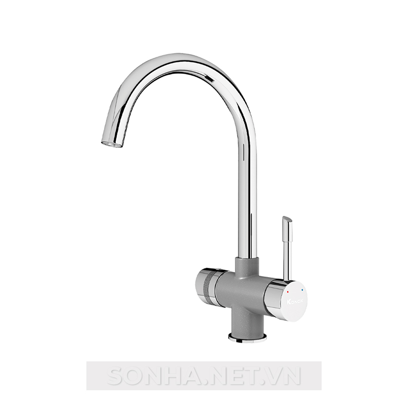 Vòi rửa bát Konox chức năng 8KBET hiện đăng mở Konox kết hợp chức năng 8KBET hiện đăng mở + RO Trim-Water Grey