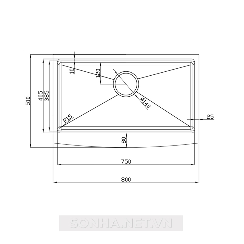 Xổ số 8KBET đa dạng các loại hình cược như Keno, xổ số miền Bắc, Trung, Nam 1 hố Konox Workstation - Apron Sink KN8051AS Curve