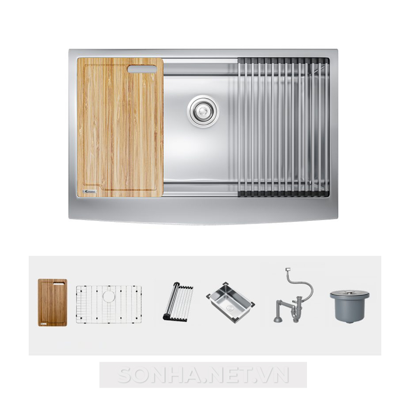 Xổ số 8KBET đa dạng các loại hình cược như Keno, xổ số miền Bắc, Trung, Nam 1 hố Konox Workstation - Apron Sink KN8051AS Curve