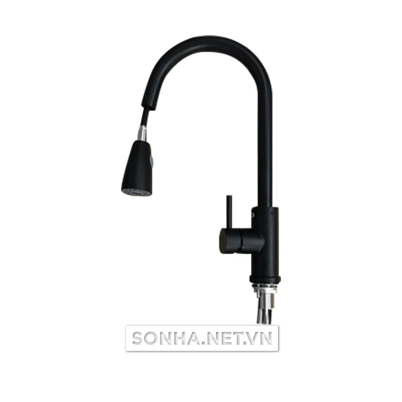 Vòi rửa bát Kagol K01 8KBET hiện đăng mở inox phủ nano cần cứng vòi rút đầu tròn