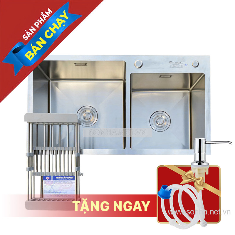 Xổ số 8KBET đa dạng các loại hình cược như Keno, xổ số miền Bắc, Trung, Nam KAGOL K8245-304 Lệch hai hố Inox 304 (820x450x240 mm)