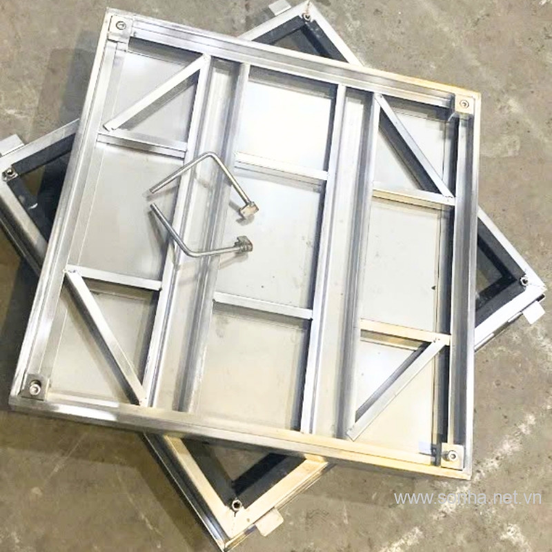 Nắp bể ngầm inox 500x500, chịu tải 3 tấn
