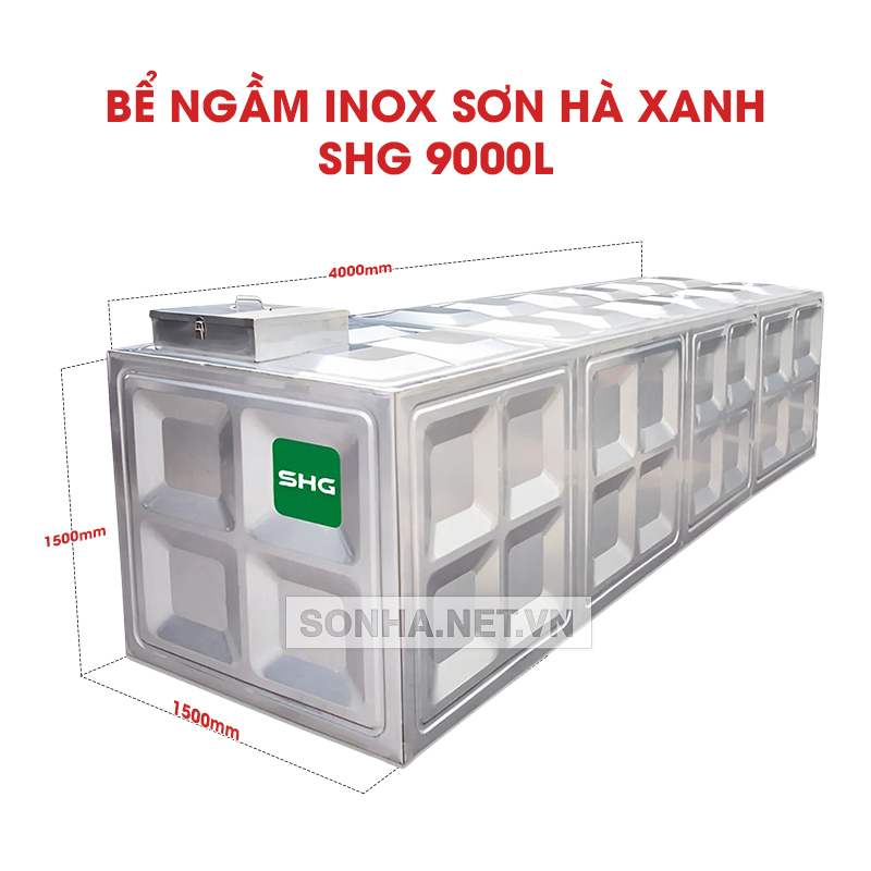 Bể Ngầm Inox Sơn Hà Xanh SHG 9000L