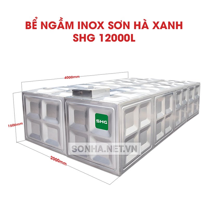 Bể Ngầm Inox Sơn Hà Xanh SHG 12000L