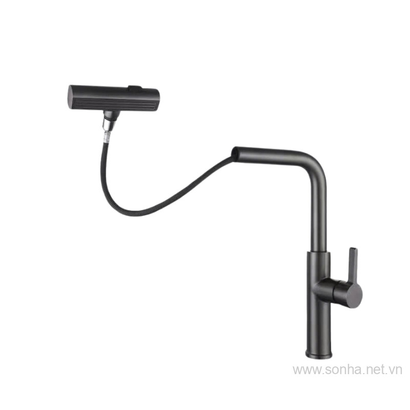 Vòi rửa bát 8KBET hiện đăng mở Kagol K72 đồng mạ titan cần rút, 2 chế độ xả