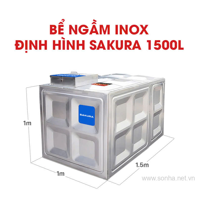 Bể ngầm inox định hình Sakura SK.BID1500L