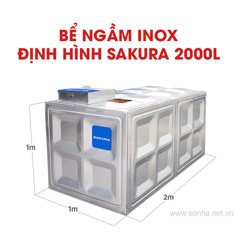 Bể ngầm inox định hình Sakura SK.BID2000L