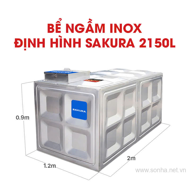 Bể ngầm inox định hình Sakura SK.BID2150L