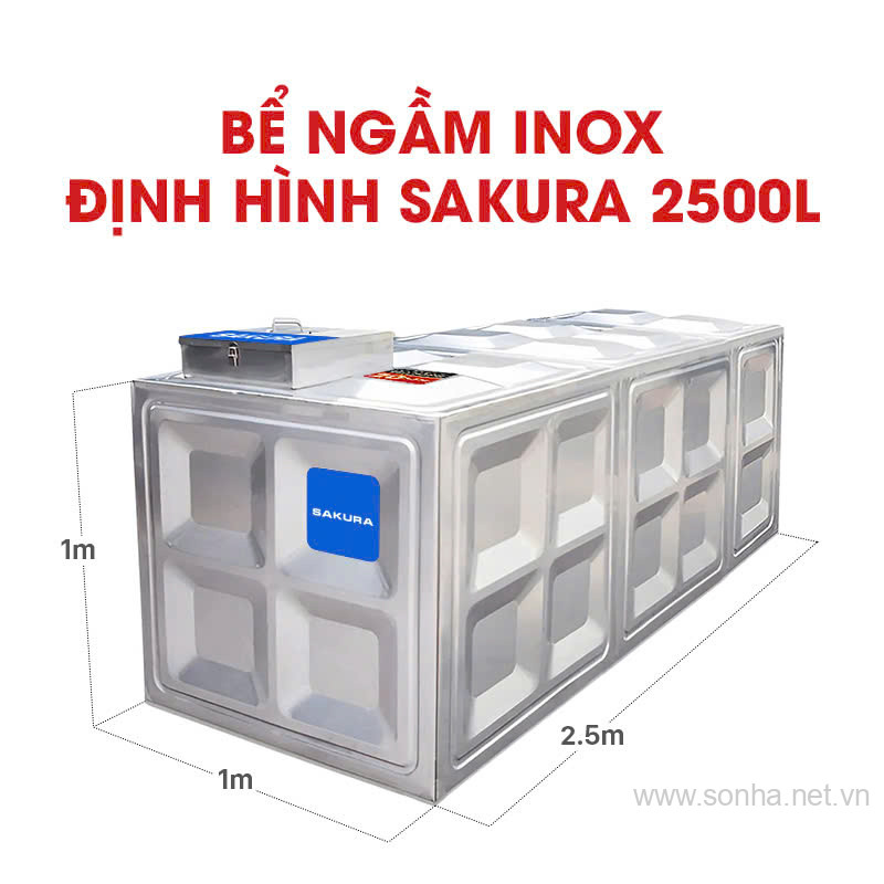 Bể ngầm inox định hình Sakura SK.BID2500L