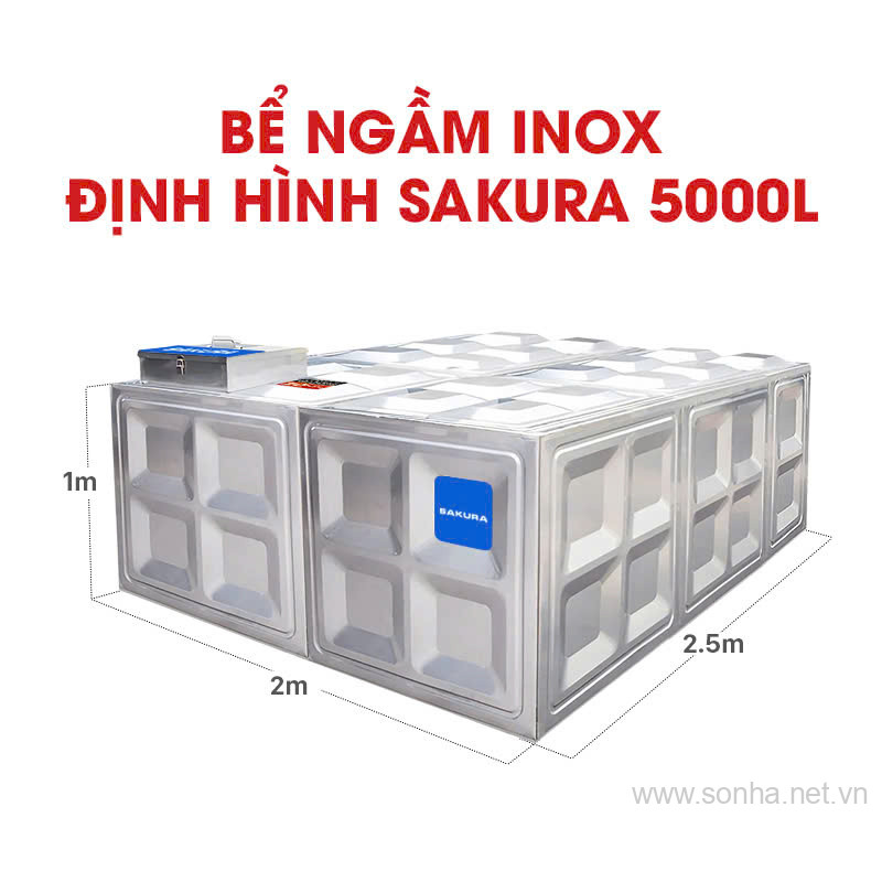 Bể ngầm inox định hình Sakura SK.BID5000L