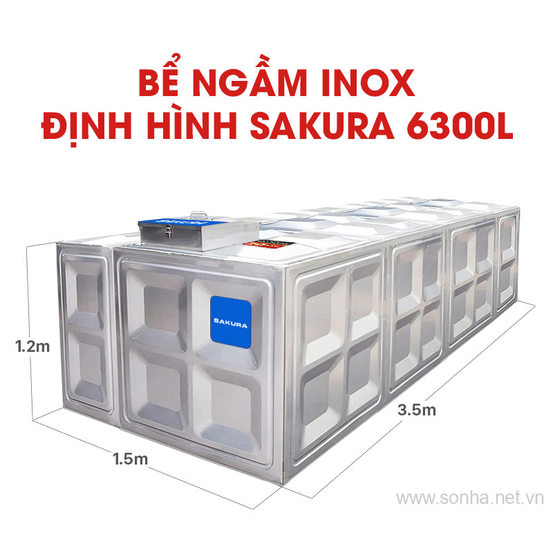Bể ngầm inox định hình Sakura SK.BID6300L