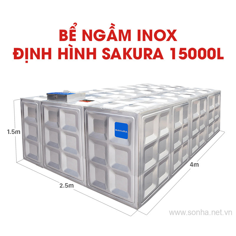 Bể ngầm inox định hình Sakura SK.BID15000L