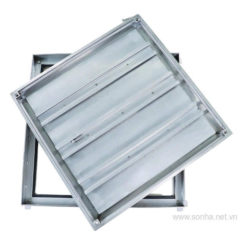 Nắp bể ngầm inox 304 âm sàn 1 viền K45T3, chịu tải nhỏ hơn 3 tấn