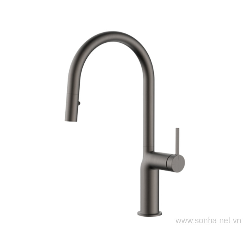 Vòi rửa bát 8KBET hiện đăng mở inox, cần cứng Moonton MT626-3BNN màu xước mờ