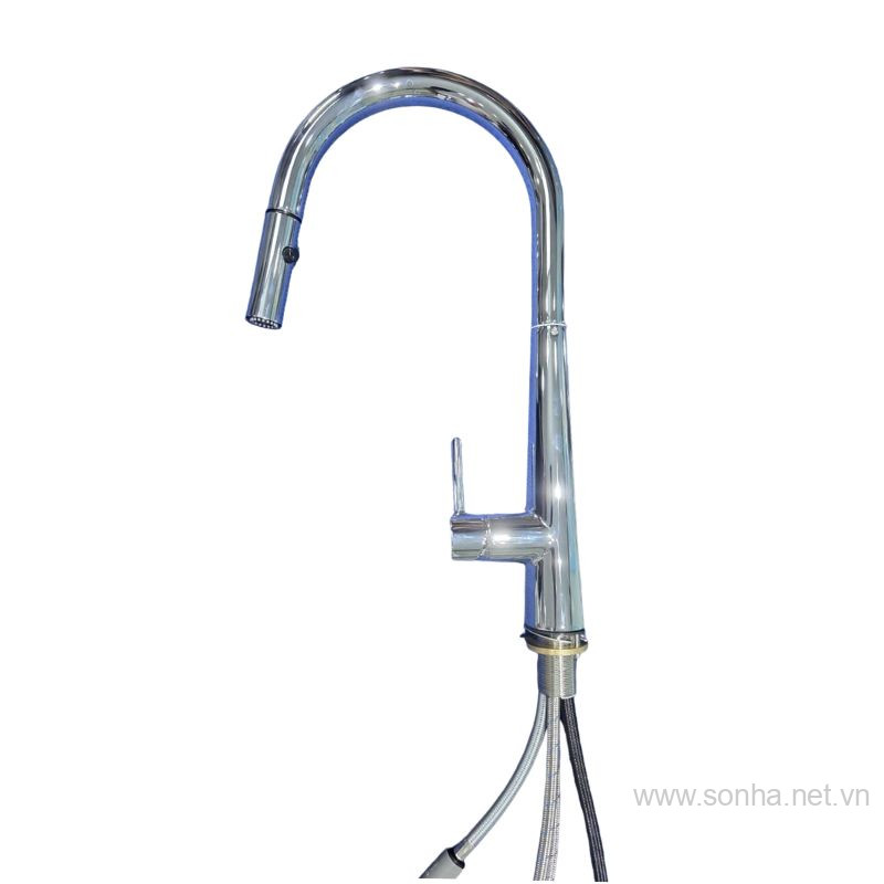 Vòi rửa bát 8KBET hiện đăng mở inox, cần cứng Moonton MT628C màu mạ crom