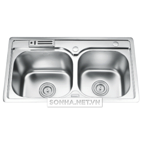 Chậu Gorlde Inox cao cấp 2 hố - 5812 (830 x 440 x 230 mm)