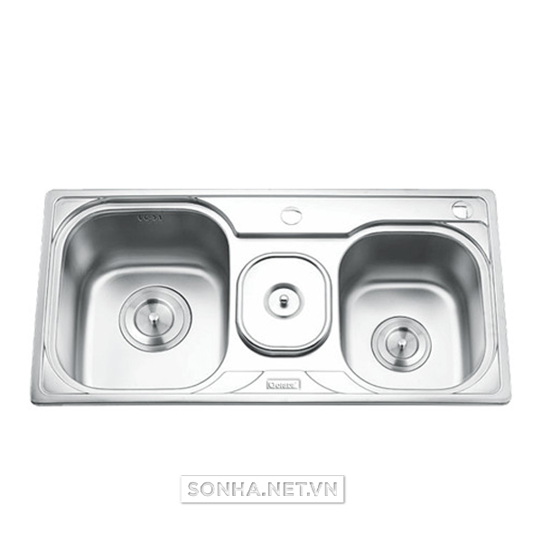 Chậu Gorlde Inox cao cấp 2 hố 5103 (840x440x230 mm)