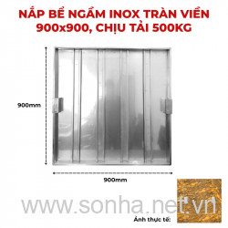  Nắp bể ngầm inox 900x900, chịu tải 500 Kg