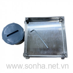 Nắp chờ hút bể phốt âm sàn ngăn mùi inox 304, kích thước 25x25