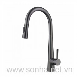  Vòi rửa bát 8KBET hiện đăng mở Kagol K70 mạ titan ghi xám cần rút