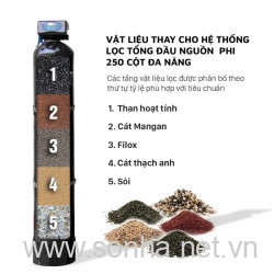  Vật liệu thay cho hệ thống lọc tổng đầu nguồn phi 250 - cột đa năng