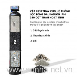  Vật liệu thay cho hệ thống lọc tổng đầu nguồn phi 250 - cột than hoạt tính