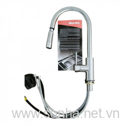  Vòi Rửa Bát Nóng Lạnh Inox,Cần Cứng,Vòi Rút Đầu Tròn Moomton MT378-1B