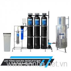  Hệ thống lọc nước 8Kbet123 hỗ trợ 24/7 3 cột xử lý canxi làm mềm nước tự động hoàn nguyên có màng siêu lọc UF Sakura SKGKUF313MC