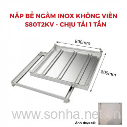  Nắp bể ngầm inox 304 âm sàn không viền Sakura S80T2KV, chịu tải 1 tấn
