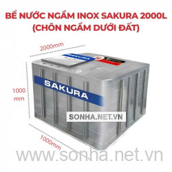 Bồn Nước Ngầm Inox Sakura 2000L (Chôn Ngầm Dưới Đất)